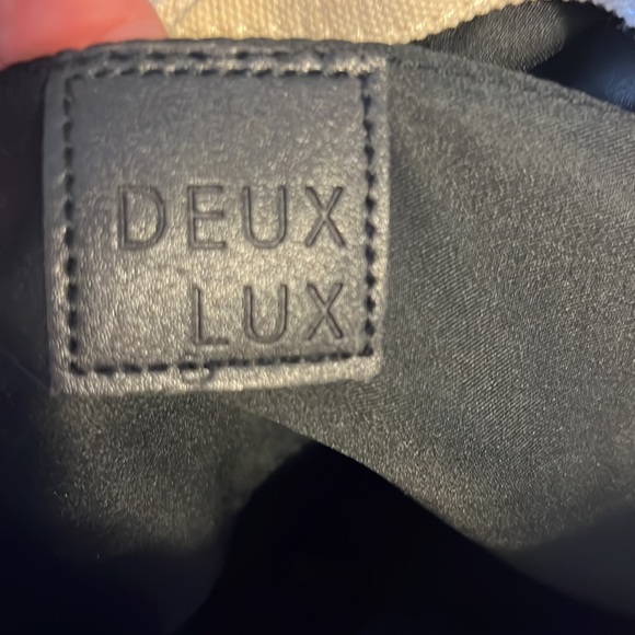 Vegan  canvas DEUX LUX adjustable back pack purse Never used with dust bag - Picture 6 of 7